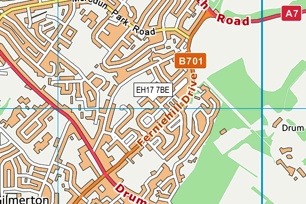 EH17 7BE map - OS VectorMap District (Ordnance Survey) EH17 7BE map - OS VectorMap District (Ordnance Survey)