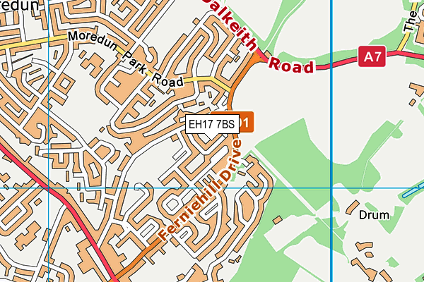 EH17 7BS map - OS VectorMap District (Ordnance Survey) EH17 7BS map - OS VectorMap District (Ordnance Survey)