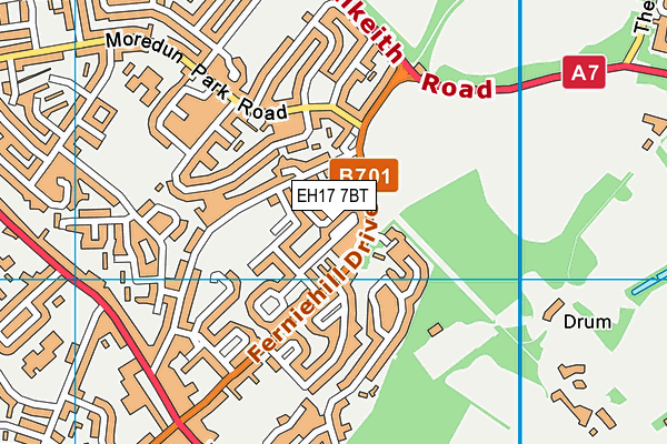 EH17 7BT map - OS VectorMap District (Ordnance Survey) EH17 7BT map - OS VectorMap District (Ordnance Survey)