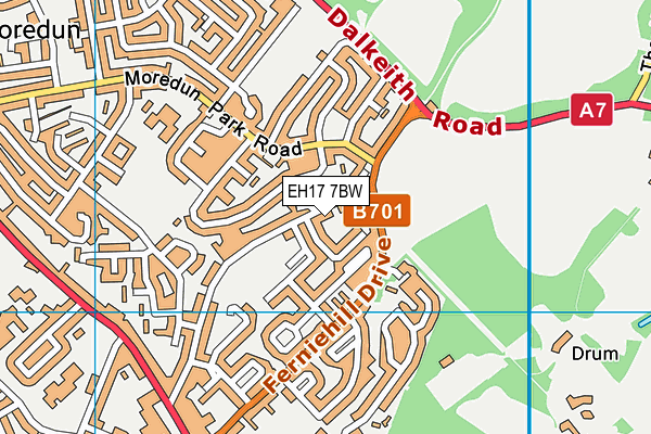 EH17 7BW map - OS VectorMap District (Ordnance Survey) EH17 7BW map - OS VectorMap District (Ordnance Survey)
