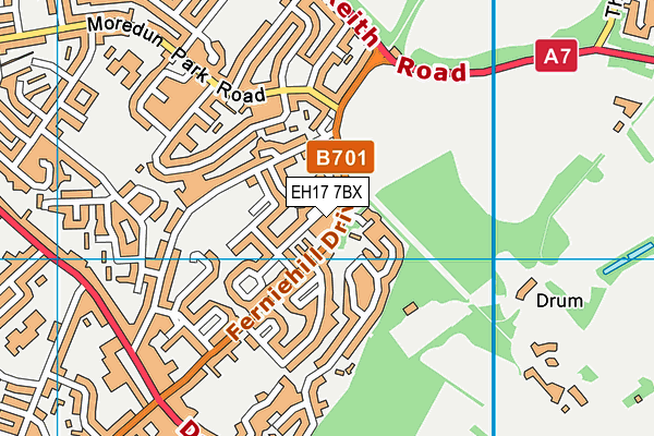 EH17 7BX map - OS VectorMap District (Ordnance Survey) EH17 7BX map - OS VectorMap District (Ordnance Survey)