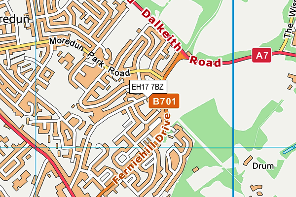 EH17 7BZ map - OS VectorMap District (Ordnance Survey) EH17 7BZ map - OS VectorMap District (Ordnance Survey)