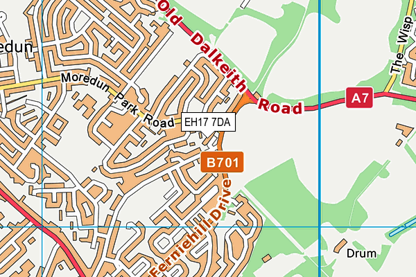 EH17 7DA map - OS VectorMap District (Ordnance Survey) EH17 7DA map - OS VectorMap District (Ordnance Survey)
