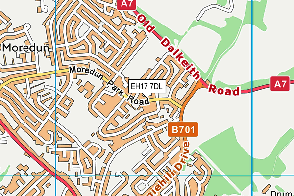 EH17 7DL map - OS VectorMap District (Ordnance Survey) EH17 7DL map - OS VectorMap District (Ordnance Survey)