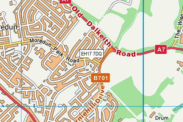 EH17 7DQ map - OS VectorMap District (Ordnance Survey) EH17 7DQ map - OS VectorMap District (Ordnance Survey)