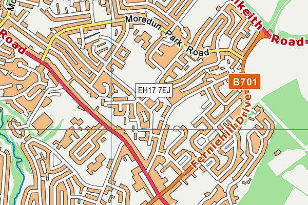 EH17 7EJ map - OS VectorMap District (Ordnance Survey) EH17 7EJ map - OS VectorMap District (Ordnance Survey)