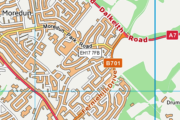 EH17 7FB map - OS VectorMap District (Ordnance Survey) EH17 7FB map - OS VectorMap District (Ordnance Survey)