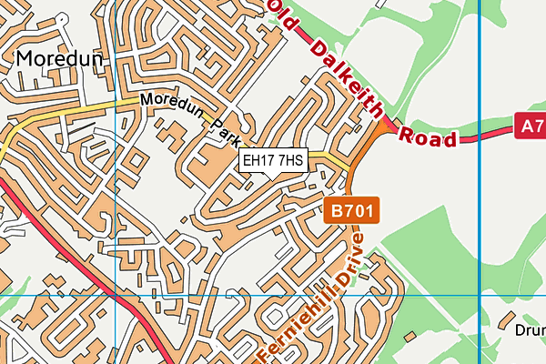 EH17 7HS map - OS VectorMap District (Ordnance Survey) EH17 7HS map - OS VectorMap District (Ordnance Survey)