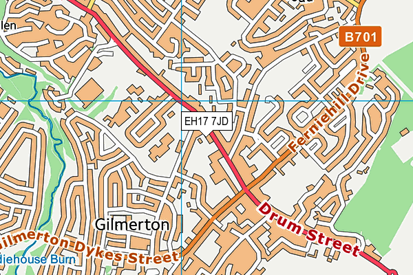 EH17 7JD map - OS VectorMap District (Ordnance Survey) EH17 7JD map - OS VectorMap District (Ordnance Survey)