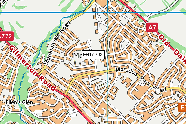 EH17 7JX map - OS VectorMap District (Ordnance Survey) EH17 7JX map - OS VectorMap District (Ordnance Survey)