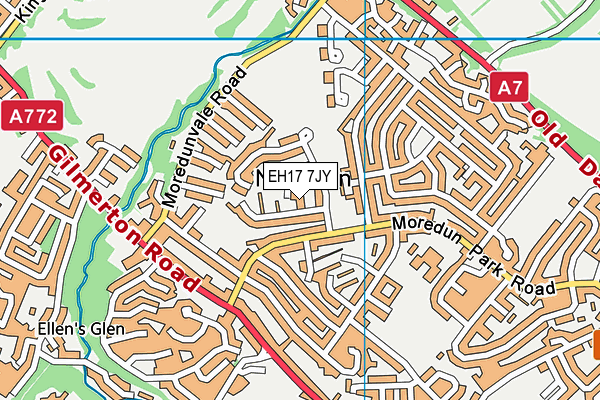 EH17 7JY map - OS VectorMap District (Ordnance Survey) EH17 7JY map - OS VectorMap District (Ordnance Survey)