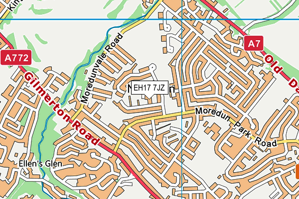 EH17 7JZ map - OS VectorMap District (Ordnance Survey) EH17 7JZ map - OS VectorMap District (Ordnance Survey)
