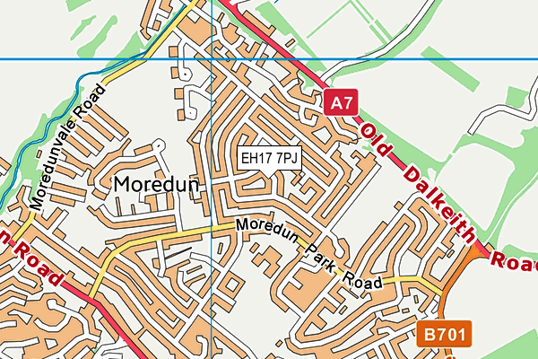EH17 7PJ map - OS VectorMap District (Ordnance Survey) EH17 7PJ map - OS VectorMap District (Ordnance Survey)