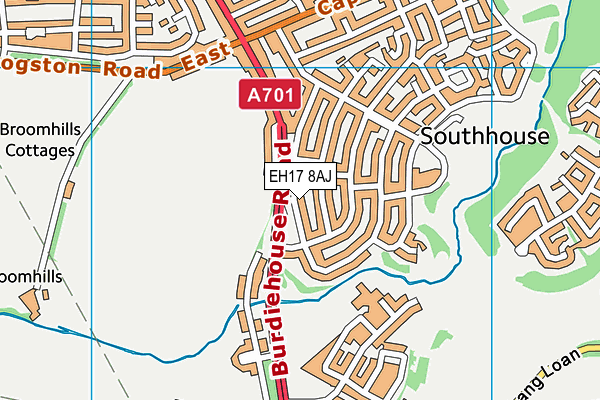 EH17 8AJ map - OS VectorMap District (Ordnance Survey) EH17 8AJ map - OS VectorMap District (Ordnance Survey)