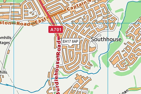 EH17 8AP map - OS VectorMap District (Ordnance Survey) EH17 8AP map - OS VectorMap District (Ordnance Survey)