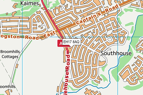 EH17 8AQ map - OS VectorMap District (Ordnance Survey) EH17 8AQ map - OS VectorMap District (Ordnance Survey)