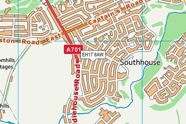 EH17 8AW map - OS VectorMap District (Ordnance Survey) EH17 8AW map - OS VectorMap District (Ordnance Survey)