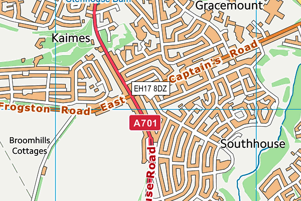EH17 8DZ map - OS VectorMap District (Ordnance Survey) EH17 8DZ map - OS VectorMap District (Ordnance Survey)