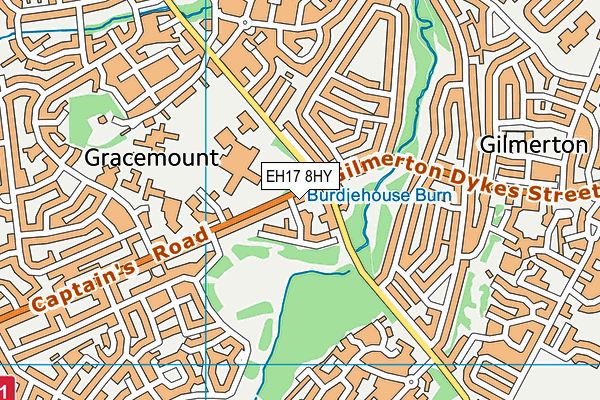EH17 8HY map - OS VectorMap District (Ordnance Survey) EH17 8HY map - OS VectorMap District (Ordnance Survey)