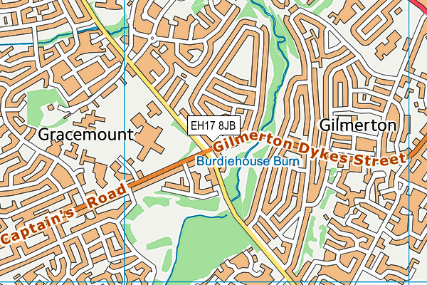 EH17 8JB map - OS VectorMap District (Ordnance Survey) EH17 8JB map - OS VectorMap District (Ordnance Survey)