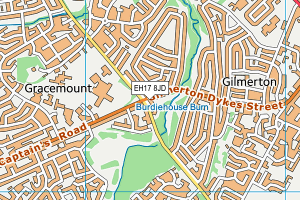 EH17 8JD map - OS VectorMap District (Ordnance Survey) EH17 8JD map - OS VectorMap District (Ordnance Survey)
