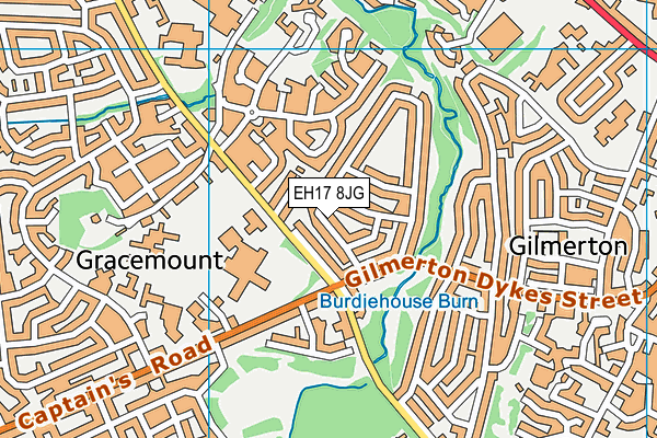 EH17 8JG map - OS VectorMap District (Ordnance Survey) EH17 8JG map - OS VectorMap District (Ordnance Survey)