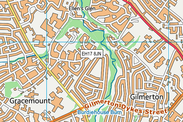 EH17 8JN map - OS VectorMap District (Ordnance Survey) EH17 8JN map - OS VectorMap District (Ordnance Survey)