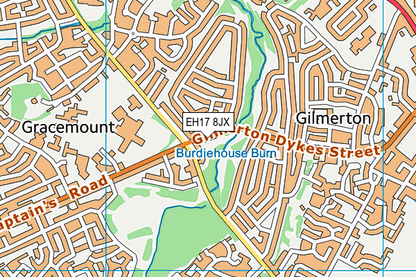 EH17 8JX map - OS VectorMap District (Ordnance Survey) EH17 8JX map - OS VectorMap District (Ordnance Survey)