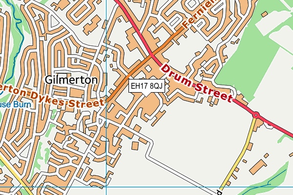 EH17 8QJ map - OS VectorMap District (Ordnance Survey) EH17 8QJ map - OS VectorMap District (Ordnance Survey)