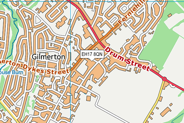 EH17 8QN map - OS VectorMap District (Ordnance Survey) EH17 8QN map - OS VectorMap District (Ordnance Survey)