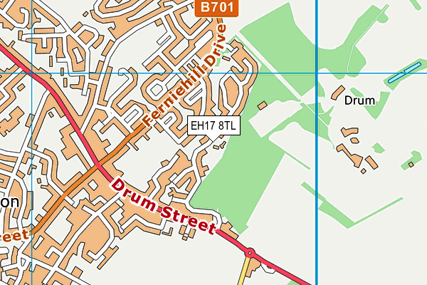 EH17 8TL map - OS VectorMap District (Ordnance Survey) EH17 8TL map - OS VectorMap District (Ordnance Survey)