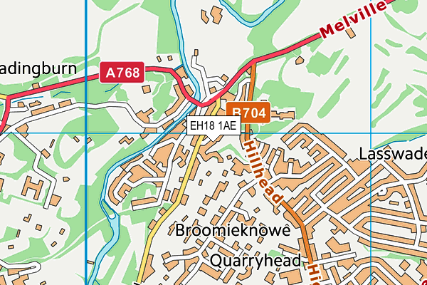 EH18 1AE map - OS VectorMap District (Ordnance Survey) EH18 1AE map - OS VectorMap District (Ordnance Survey)