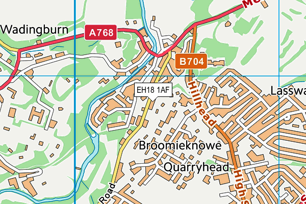 EH18 1AF map - OS VectorMap District (Ordnance Survey) EH18 1AF map - OS VectorMap District (Ordnance Survey)