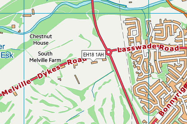 EH18 1AH map - OS VectorMap District (Ordnance Survey) EH18 1AH map - OS VectorMap District (Ordnance Survey)