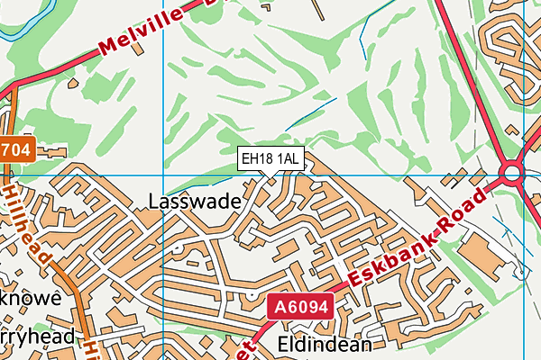 EH18 1AL map - OS VectorMap District (Ordnance Survey) EH18 1AL map - OS VectorMap District (Ordnance Survey)
