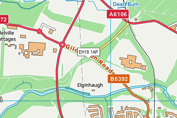 EH18 1AP map - OS VectorMap District (Ordnance Survey) EH18 1AP map - OS VectorMap District (Ordnance Survey)