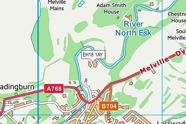 EH18 1AY map - OS VectorMap District (Ordnance Survey) EH18 1AY map - OS VectorMap District (Ordnance Survey)