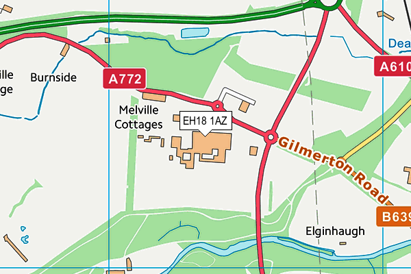 EH18 1AZ map - OS VectorMap District (Ordnance Survey) EH18 1AZ map - OS VectorMap District (Ordnance Survey)