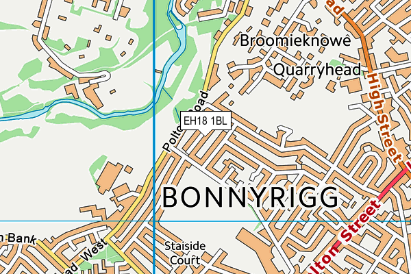 EH18 1BL map - OS VectorMap District (Ordnance Survey)