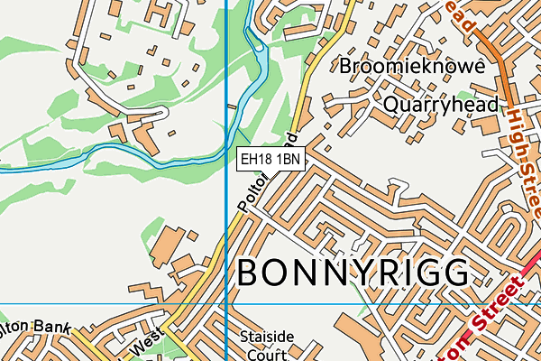 EH18 1BN map - OS VectorMap District (Ordnance Survey) EH18 1BN map - OS VectorMap District (Ordnance Survey)