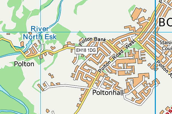 EH18 1DG map - OS VectorMap District (Ordnance Survey) EH18 1DG map - OS VectorMap District (Ordnance Survey)