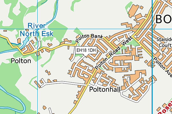 EH18 1DH map - OS VectorMap District (Ordnance Survey) EH18 1DH map - OS VectorMap District (Ordnance Survey)