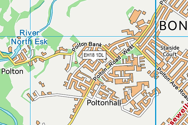 EH18 1DL map - OS VectorMap District (Ordnance Survey) EH18 1DL map - OS VectorMap District (Ordnance Survey)