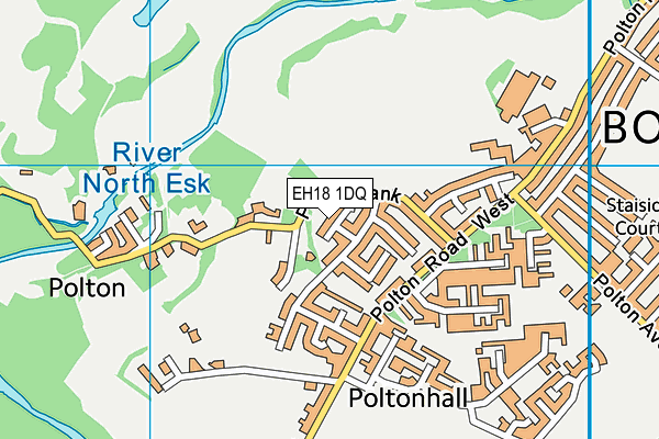 EH18 1DQ map - OS VectorMap District (Ordnance Survey) EH18 1DQ map - OS VectorMap District (Ordnance Survey)