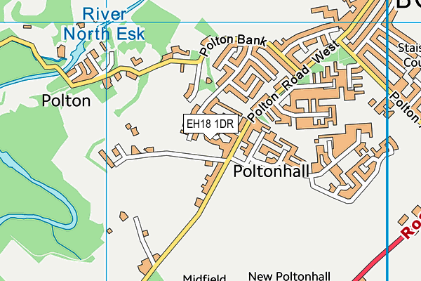 EH18 1DR map - OS VectorMap District (Ordnance Survey) EH18 1DR map - OS VectorMap District (Ordnance Survey)