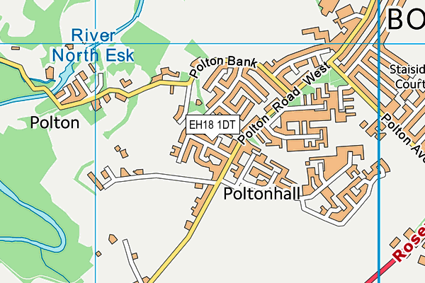 EH18 1DT map - OS VectorMap District (Ordnance Survey) EH18 1DT map - OS VectorMap District (Ordnance Survey)