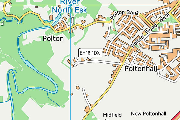 EH18 1DX map - OS VectorMap District (Ordnance Survey) EH18 1DX map - OS VectorMap District (Ordnance Survey)