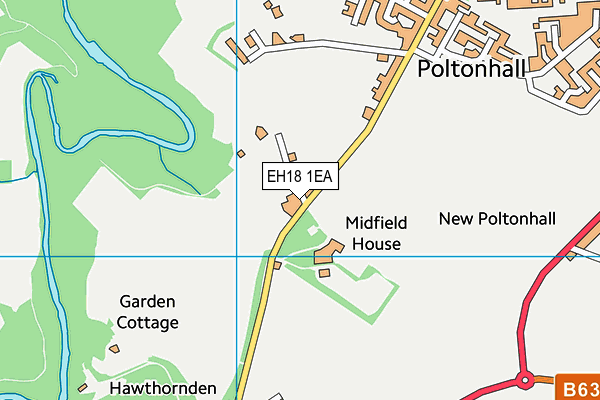 EH18 1EA map - OS VectorMap District (Ordnance Survey) EH18 1EA map - OS VectorMap District (Ordnance Survey)