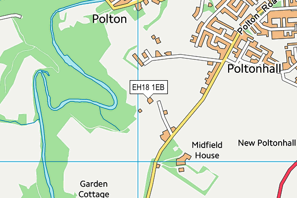 EH18 1EB map - OS VectorMap District (Ordnance Survey) EH18 1EB map - OS VectorMap District (Ordnance Survey)