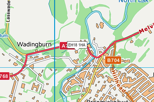 EH18 1HA map - OS VectorMap District (Ordnance Survey) EH18 1HA map - OS VectorMap District (Ordnance Survey)